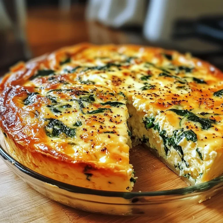 Cottage Cheese and Spinach Crustless Quiche