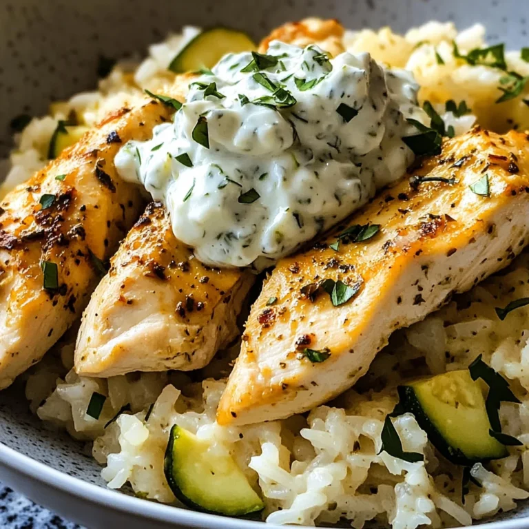 Easy Chicken Tzatziki Rice Bake