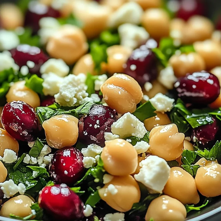 Feta & Cranberry Chickpeas with Lemon Vinaigrette