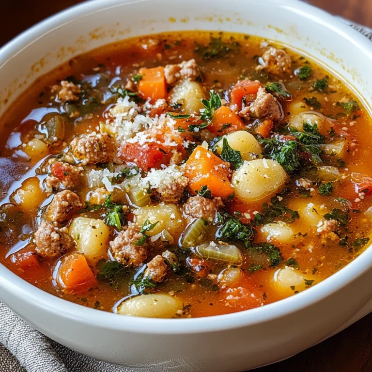 Italian Vegetable Soup with Spicy Sausage