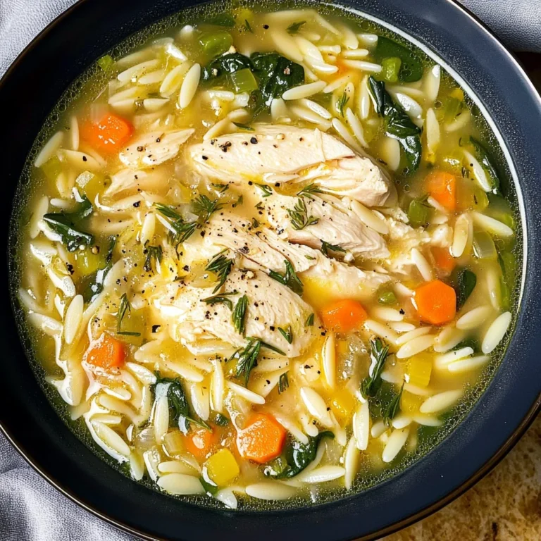 Lemon Chicken Orzo Soup