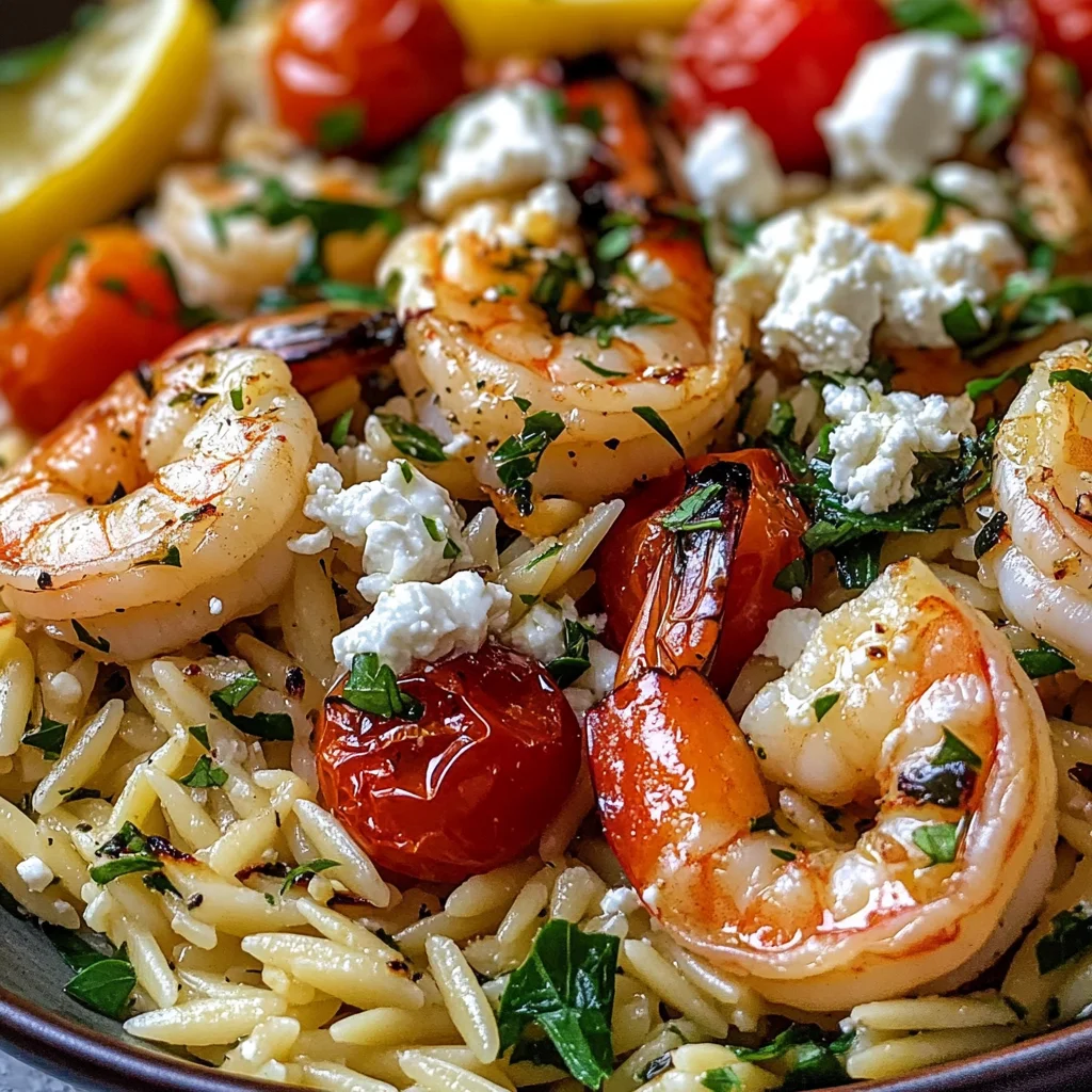 Lemon Feta Orzo Shrimp