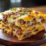 Parmesan Garlic Turkey Bacon Cheeseburger Lasagna Recipe