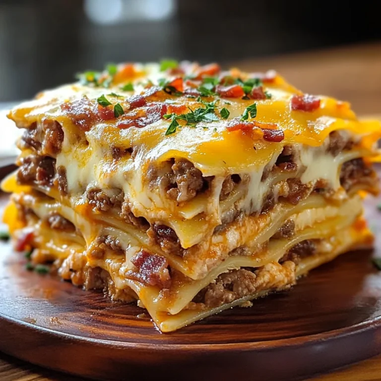 Parmesan Garlic Turkey Bacon Cheeseburger Lasagna Recipe