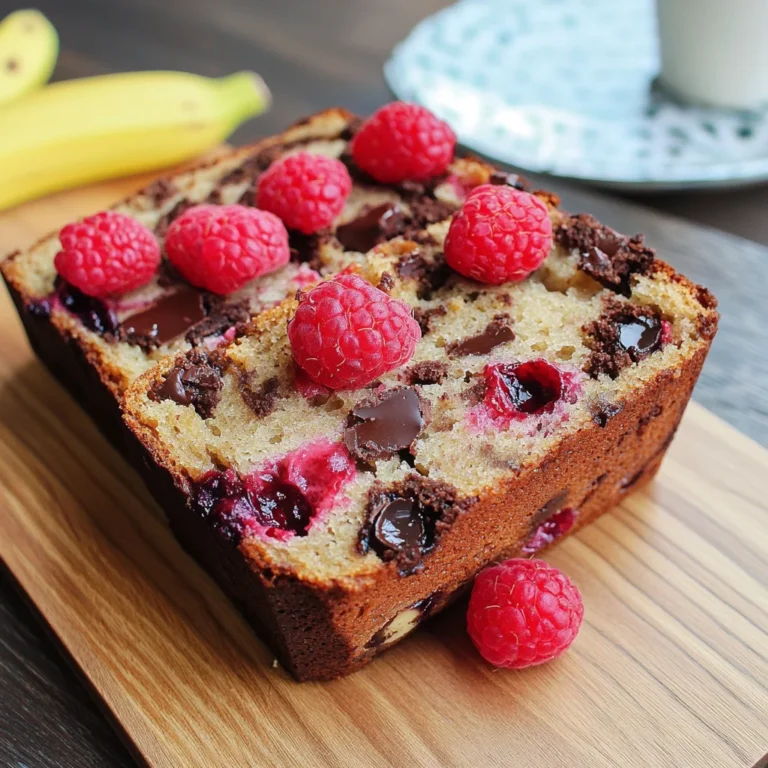Raspberry Dark Chocolate Banana Bread