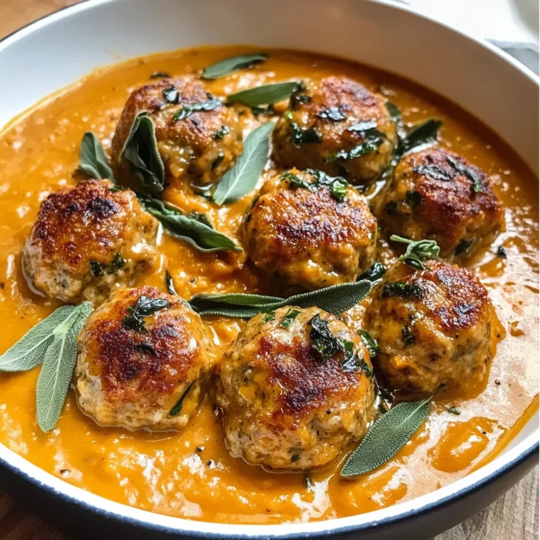 Turkey Meatballs in Pumpkin Sage Sauce
