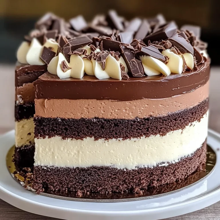 Tuxedo Cake – Triple Chocolate Mousse Cake